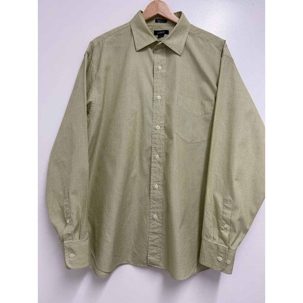 J.Crew Shirt Men’s Large 16-16.5 Green Button Down 100% Cotton